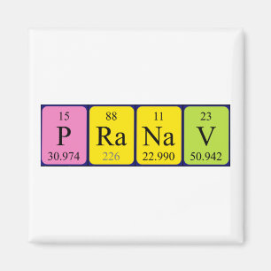 Magnet de nom de table périodique Pranav