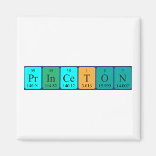 Magnet de nom de table périodique Princeton