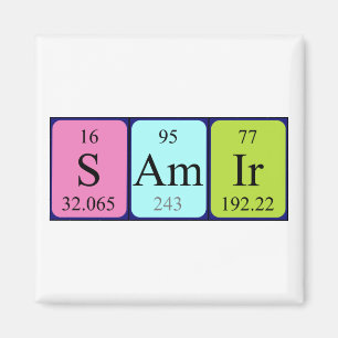 Magnet de nom de table périodique Samir
