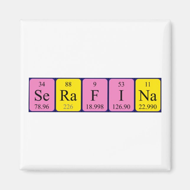 Magnet de nom de table périodique Serafina (Devant)
