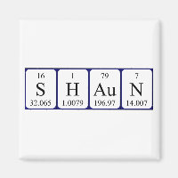 Magnet de nom de table périodique Shaun