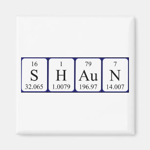 Magnet de nom de table périodique Shaun