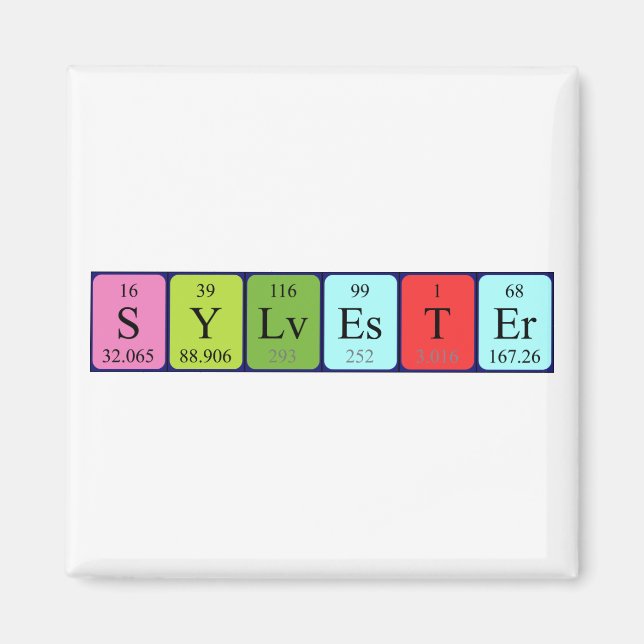 Magnet de nom de table périodique Sylvester (Devant)
