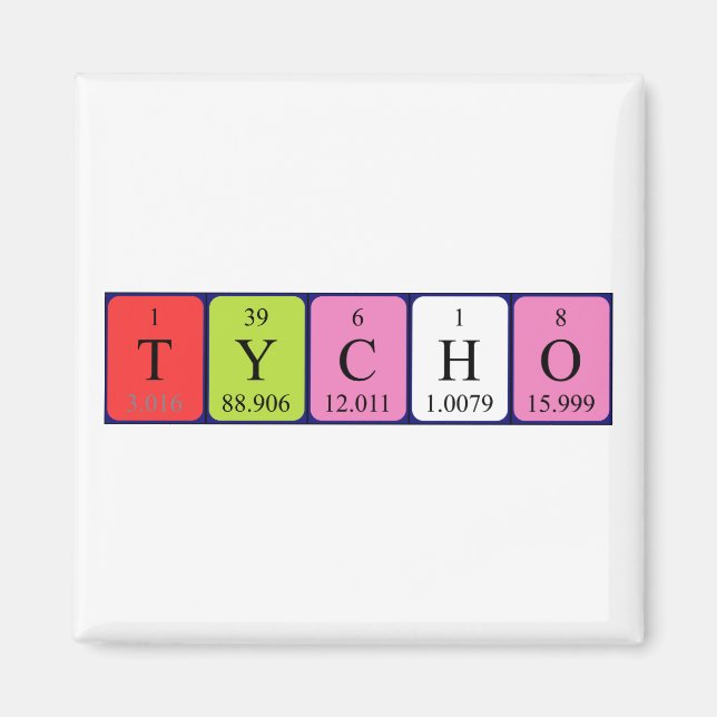 Magnet de nom de table périodique Tycho (Devant)