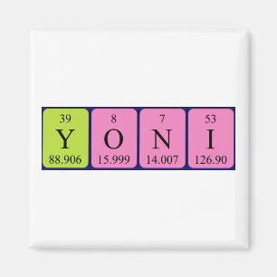 Magnet de nom de table périodique Yoni