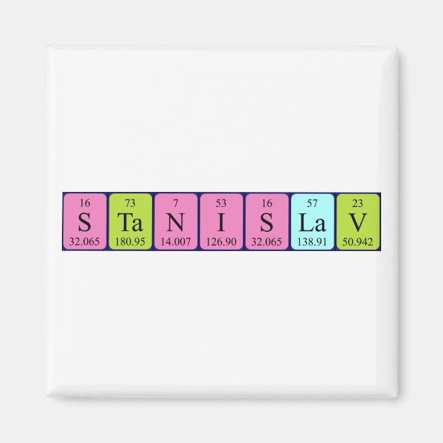 Magnet de noms de table périodique Stanislav (Devant)