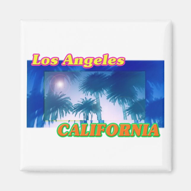 Magnet de palmiers "Los Angeles CALIFORNIA" (Devant)