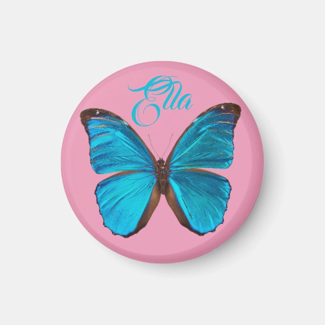Magnet de papillon bleu bleu mou (Devant)