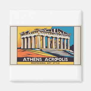 Magnet de Parthénon d'Athènes pop-art