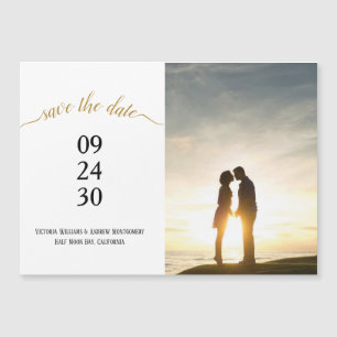 Magnet de Photo de Mariage à Écrire en Or Moderne