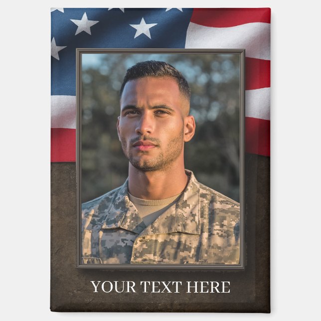 Magnet de photo militaire patriotique (Recto)