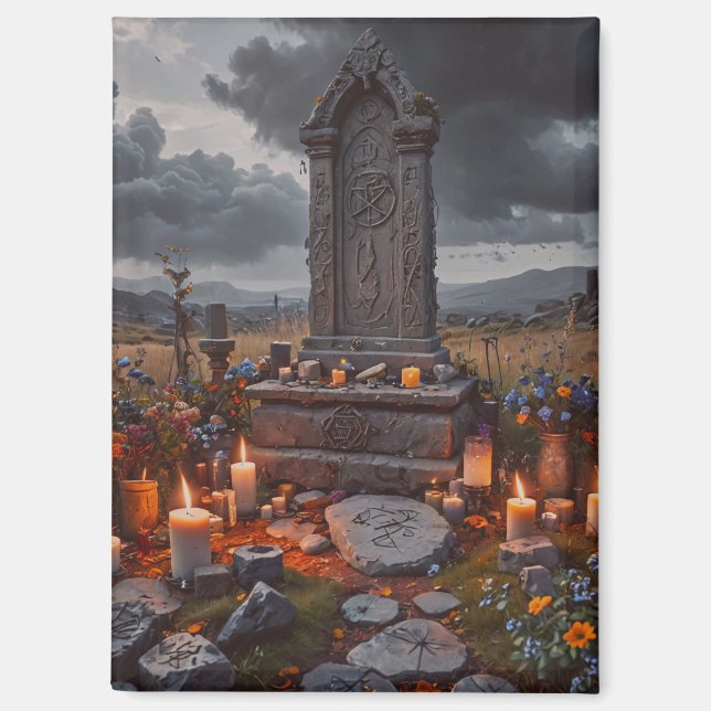 Magnet de pierre d'Halloween (Recto)