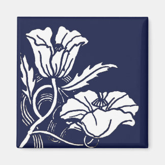 Magnet de Poppies Beardsley bleu