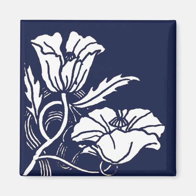 Magnet de Poppies Beardsley bleu (Devant)
