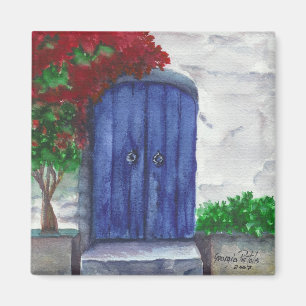 Magnet de porte bleu