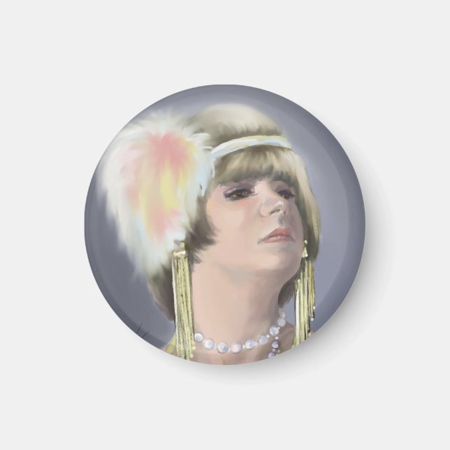 Magnet de portrait de sirène d'été (Devant)