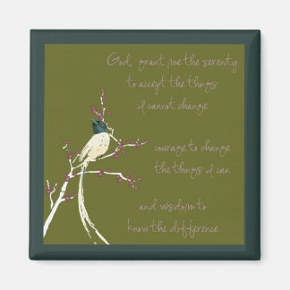 Magnet de prière de sérénité aux oiseaux de rêve