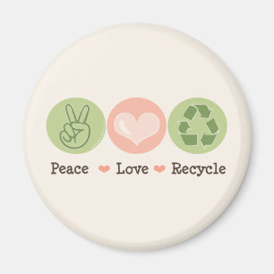 Magnet de recyclage Peace Love