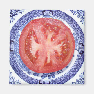 MAGNET DE RÉFRIGÉRATEUR DE PLAQUE MOTIF TOMATE ET