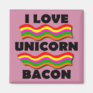 Magnet de réfrigérateur drôle Bacon Licorne pour F