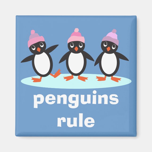 Magnet de règle de pingouins (Devant)