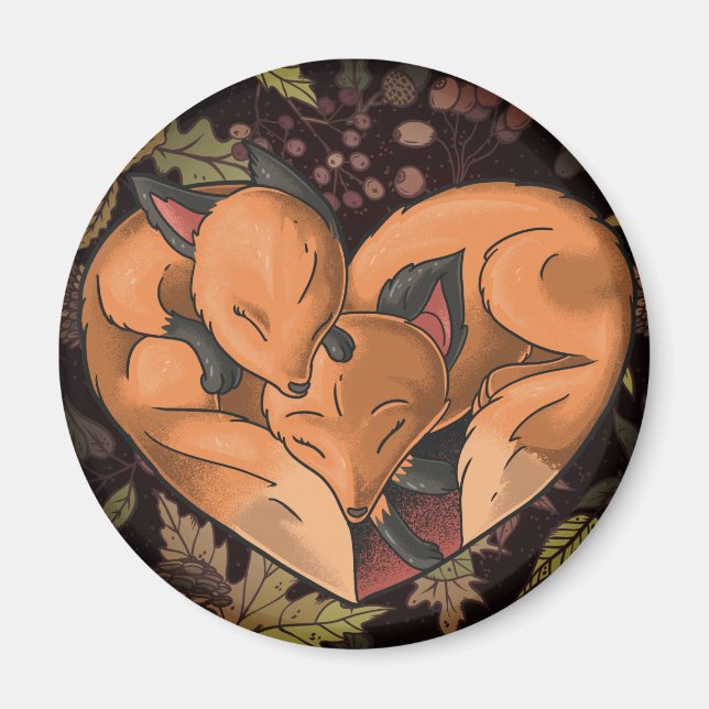 Magnet de renards mignons (Devant)