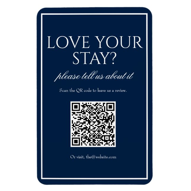 Magnet de révision de code QR bleu simple classiqu (Vertical)