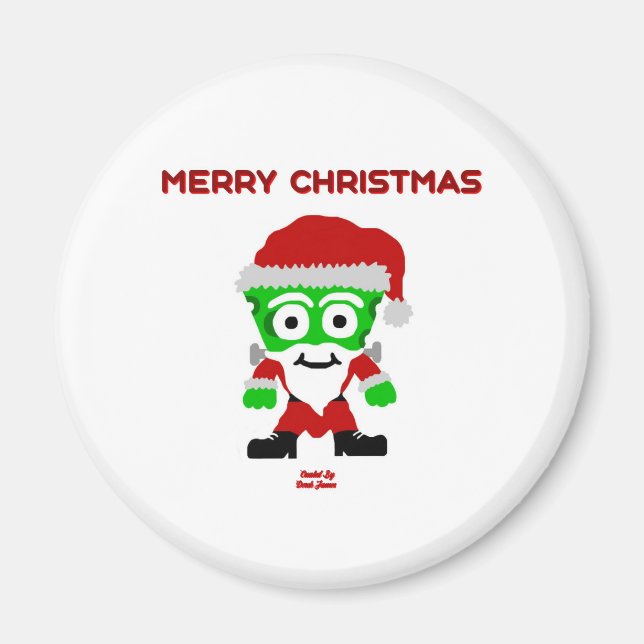 Magnet de ronde Père Noël FrankenCheese (Devant)