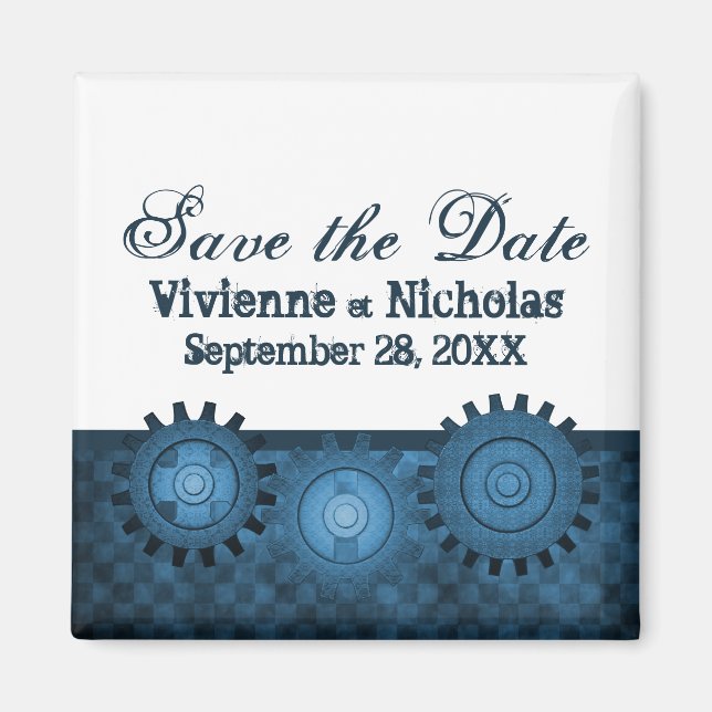 Magnet de sauvegarde de date à engrenages Steampun (Devant)
