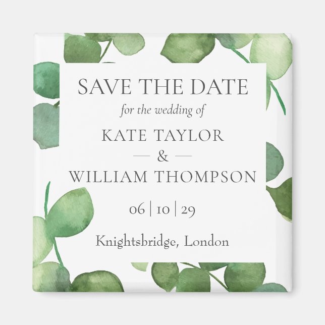 Magnet de sauvegarde de date de Eucalyptus Greener (Devant)