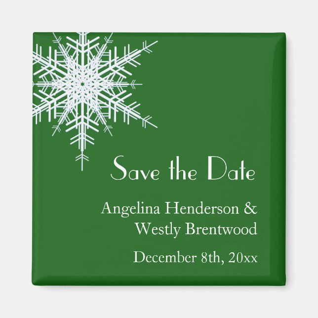 Magnet de sauvegarde de date de mariage hivernal (Devant)