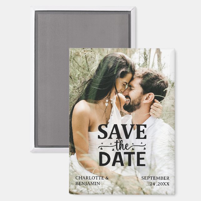 Magnet de sauvegarde de date de mariage personnali (Recto/Verso)
