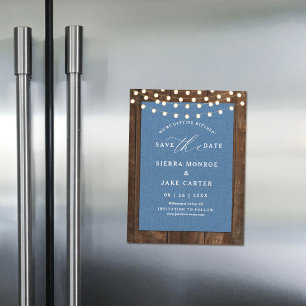 Magnet de sauvegarde de date de mariage rustique e