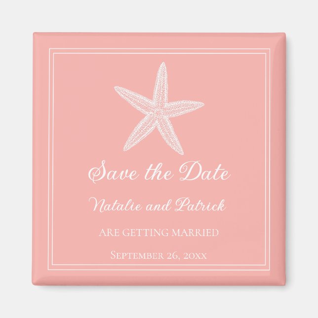 Magnet de sauvegarde de date étoile de mer corail (Devant)