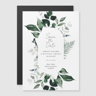 Magnet de sauvegarde de mariage à la verdure rusti
