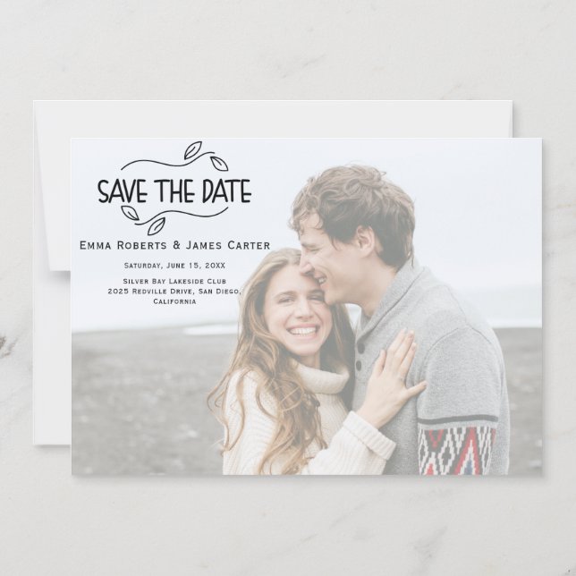 Magnet de Save the Date photo chic moderne (Recto)