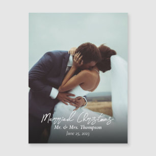 Magnet de script photo de Noël marié