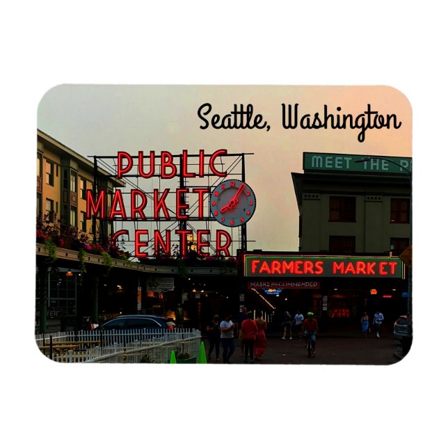 Magnet de Seattle Public Market Center #1 (Horizontal)
