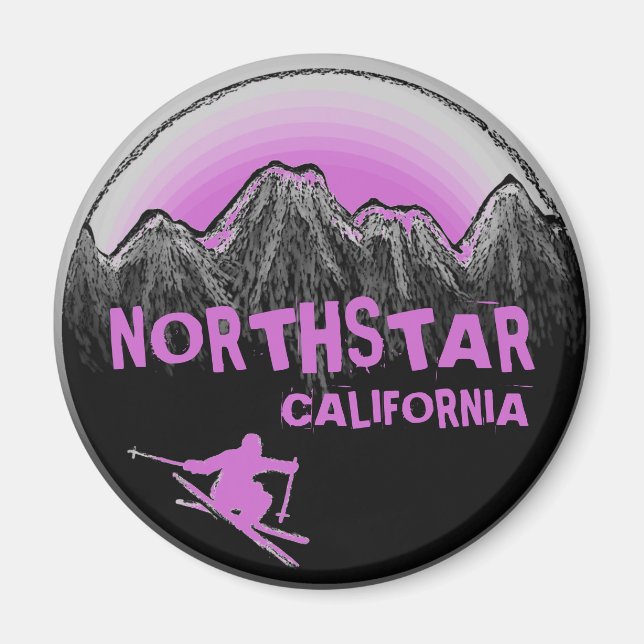 Magnet de skier à thème violet Northstar Californi (Devant)