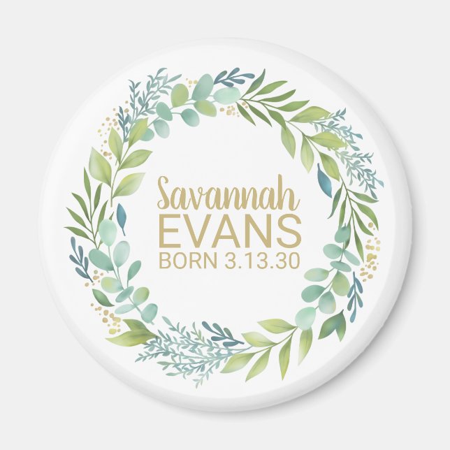 Magnet de statistiques sur les naissances de nouve (Devant)