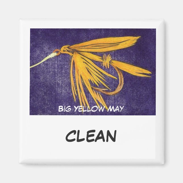 Magnet de statut de lave à plat "Big Yellow May" (Devant)