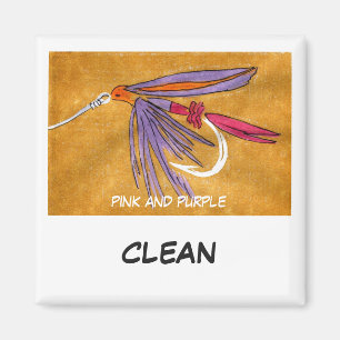 Magnet de statut de lave-vaisselle "rose et violet