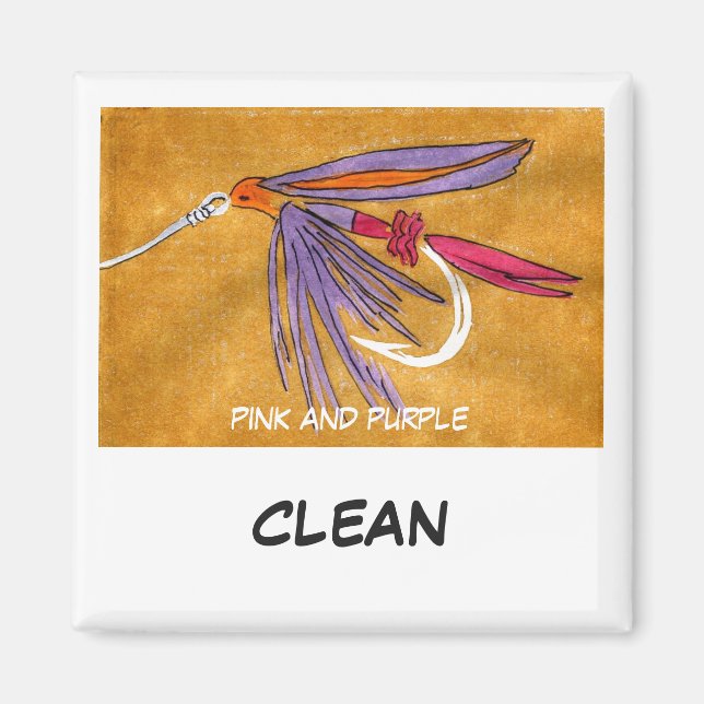 Magnet de statut de lave-vaisselle "rose et violet (Devant)