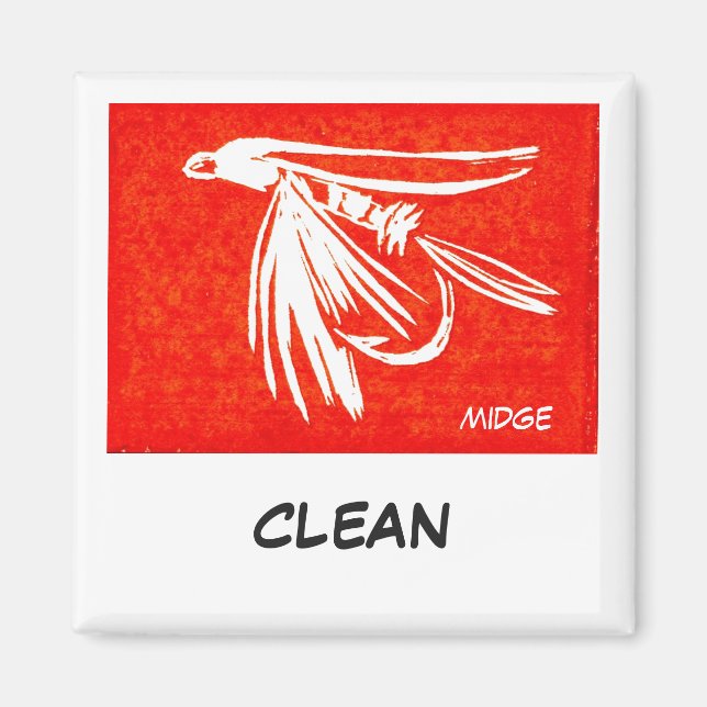 Magnet de statut de lave-vaisselle "rouge moyen" (Devant)