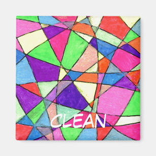 Magnet de statut du lave-vaisselle Abstrait "Verre