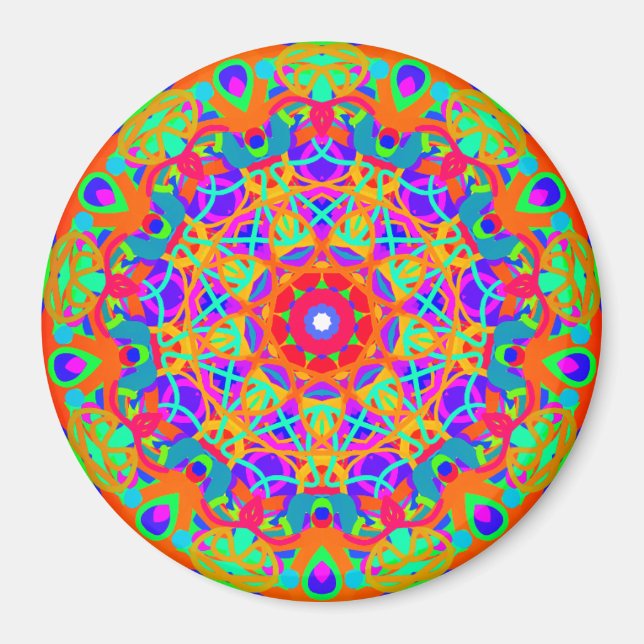 Magnet de style mandala Peacock (Devant)