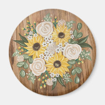 Magnet de Sunflower et Rose