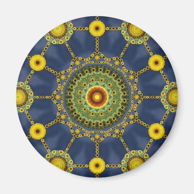 Magnet de tableau Mandala de tournesol (Devant)