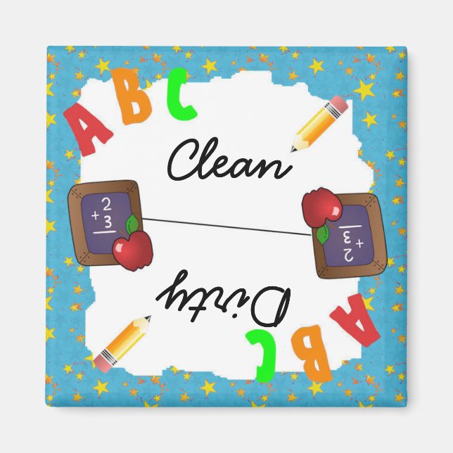 Magnet de tableau noir Turquoise Clean & Dirty Sch (Devant)