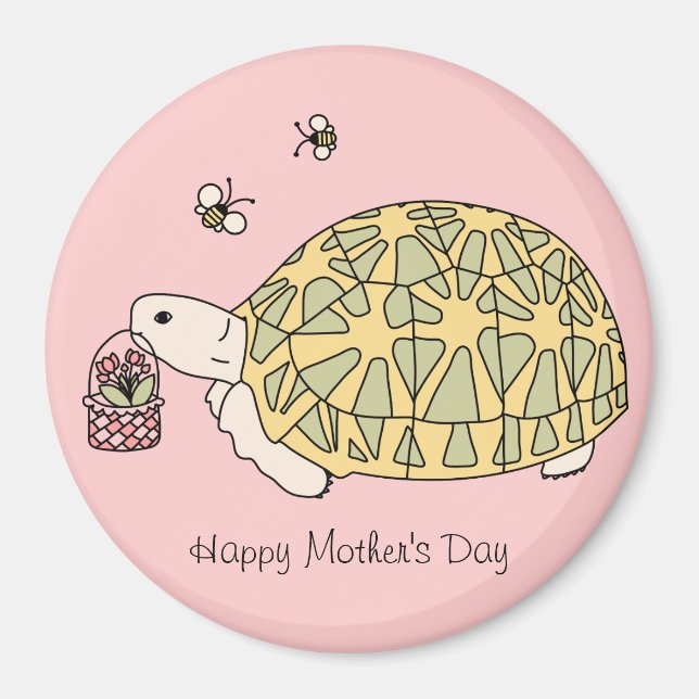 Magnet de tortue de la Fête des Mères personnalisa (Devant)